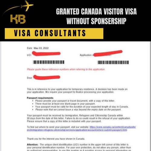 GRANTED CANADA VISITOR VISA BY KB VISA CONSULTANTS